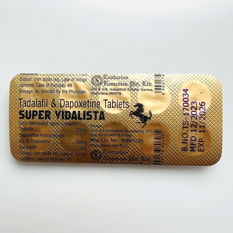 Фото 3 - Super Vidalista tadalafil+dapoxetine (Тадалафил 20мг + Дапоксетин 60мг) 10табл