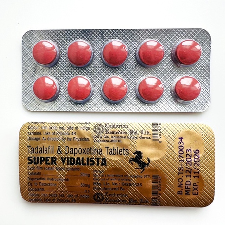 Фото 2 - Super Vidalista tadalafil+dapoxetine (Тадалафил 20мг + Дапоксетин 60мг) 10табл